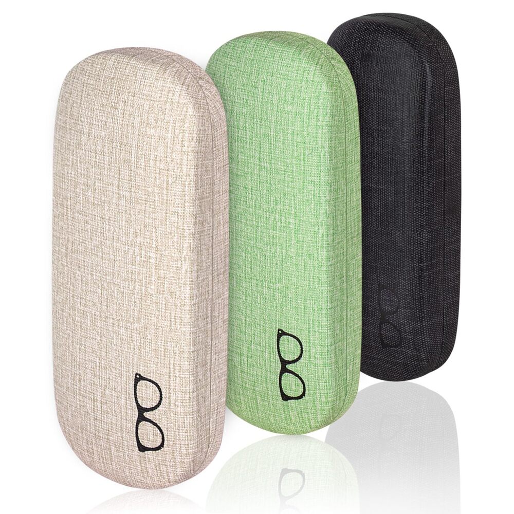 6115 3-Pack Hard Shell Eyeglasses Case Large Reading Glasses Hard Case